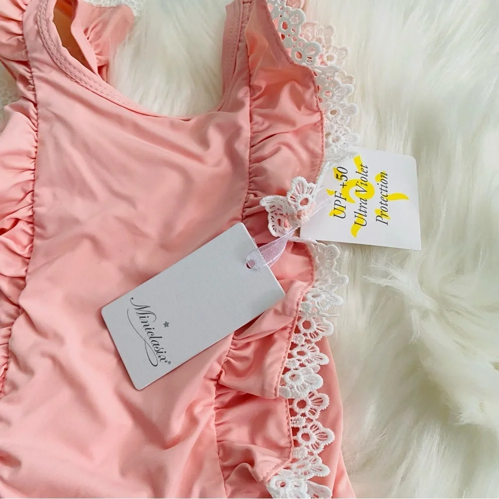 Miniclasix Girl’s Frill Swimsuit NWT 6-9mo Msrp $50